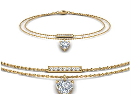 Fashionable Heart Charm Bracelet with Gold Plated